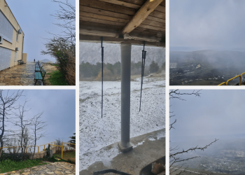 FOTO I VIDEO Jako je hladno. Pada snijeg u blizini Splita, a Biokovo je pod snježnim omotačem