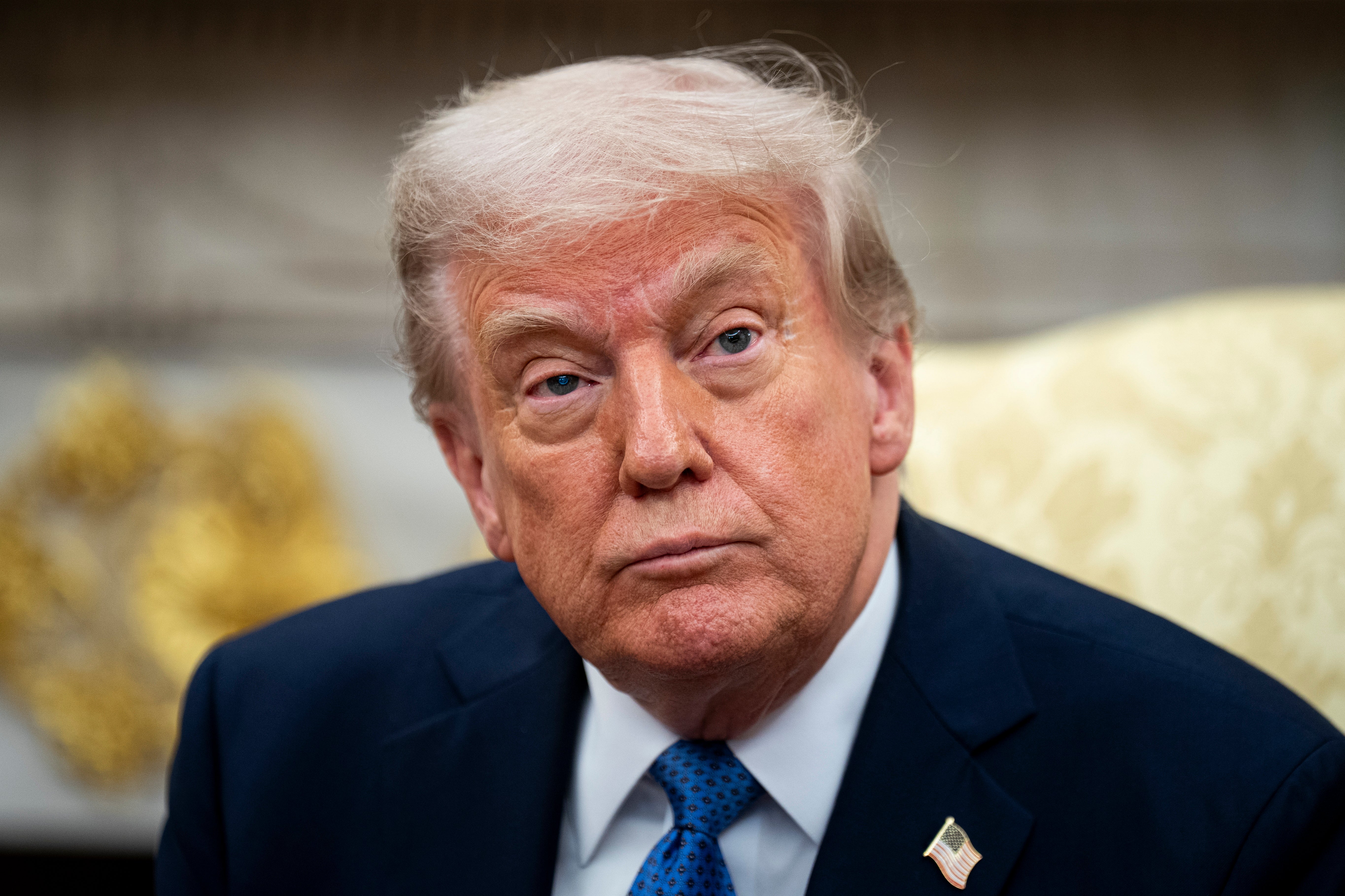 Predsjednik Donald Trump Tijekom sastanka s premijerom norveške Jonas Gahr Store, nije na slici, u Ovalnom uredu Bijele kuće u Washingtonu, DC