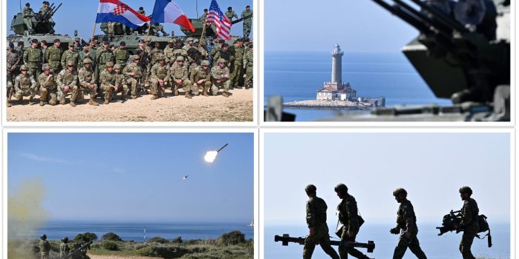 ŠTIT 25 Stotine pripadnika Hrvatske vojske i partnerskih oružanih snaga na vježbi kod Rta Kamenjak