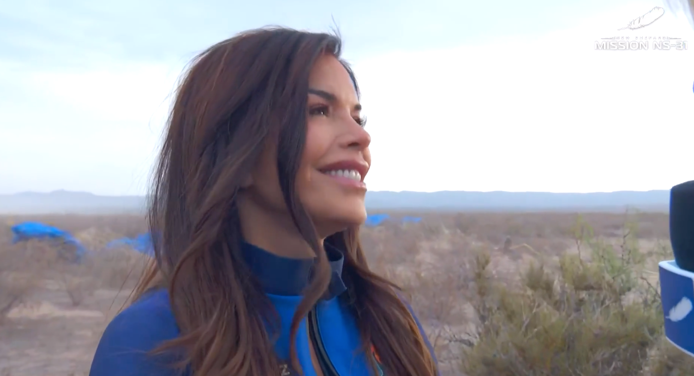 Emotivna Lauren Sanchez nakon što je odstupila s kapsule.