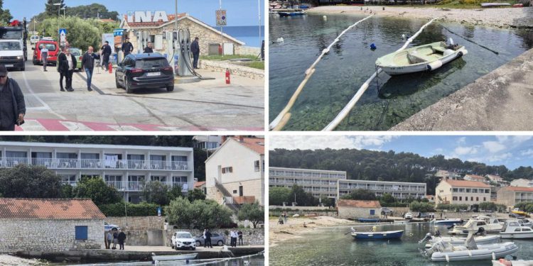 Slobodna Dalmacija – FOTO Eko-užas na Hvaru: policija ogradila područje oko ‘Inine’ benzinske crpke, benzin doplutao sve do Paklenjaka