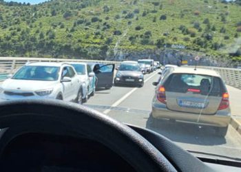 Sudar na Čiovskom mostu, stvorila se kolona