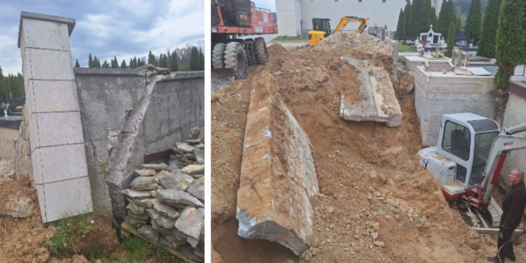 Urušio se ogradni zid groblja u Trilju: “Gradonačelnik je prekršio zakon. Dužan je dati neopozivu ostavku”