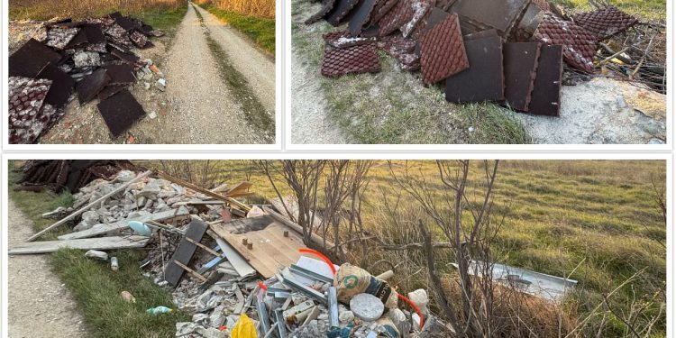 Usred prirode, uz put, netko odbacio građevinski otpad i gumene podloge od dječjeg igrališta!