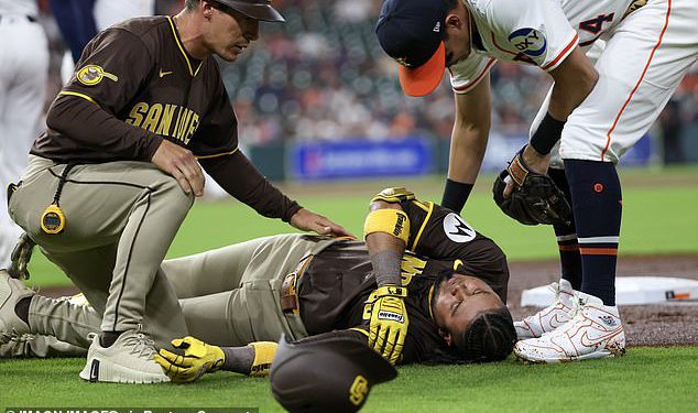 Zastrašujući trenutak MLB zvijezda Luis Arraez leži nepomično na polje nakon što ga bolesni sudar izbaci hladno
