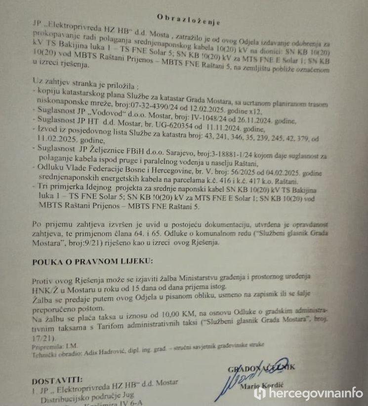 Rješenje i obrazloženje Urbanizam