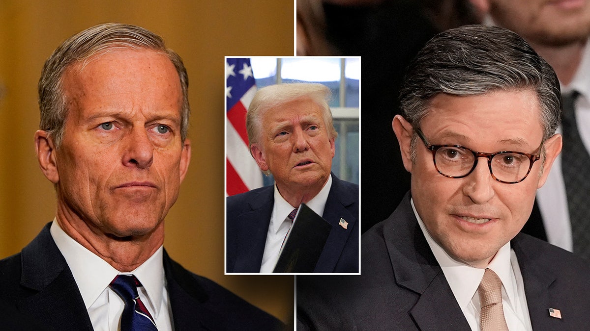 John Thune, Donald Trump, Mike Johnson u Photo Splitu