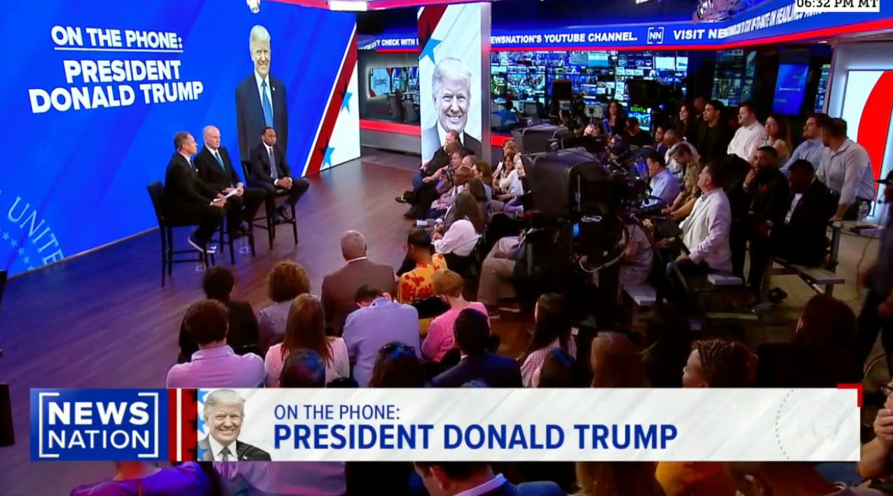 Trump se pridružuje vijećnici NewsNation putem telefona gdje se suočio s pitanjima Chrisa Cuomoa, Billa O'Reillyja i Stephena A. Smitha - kojeg je pohvalio kao 