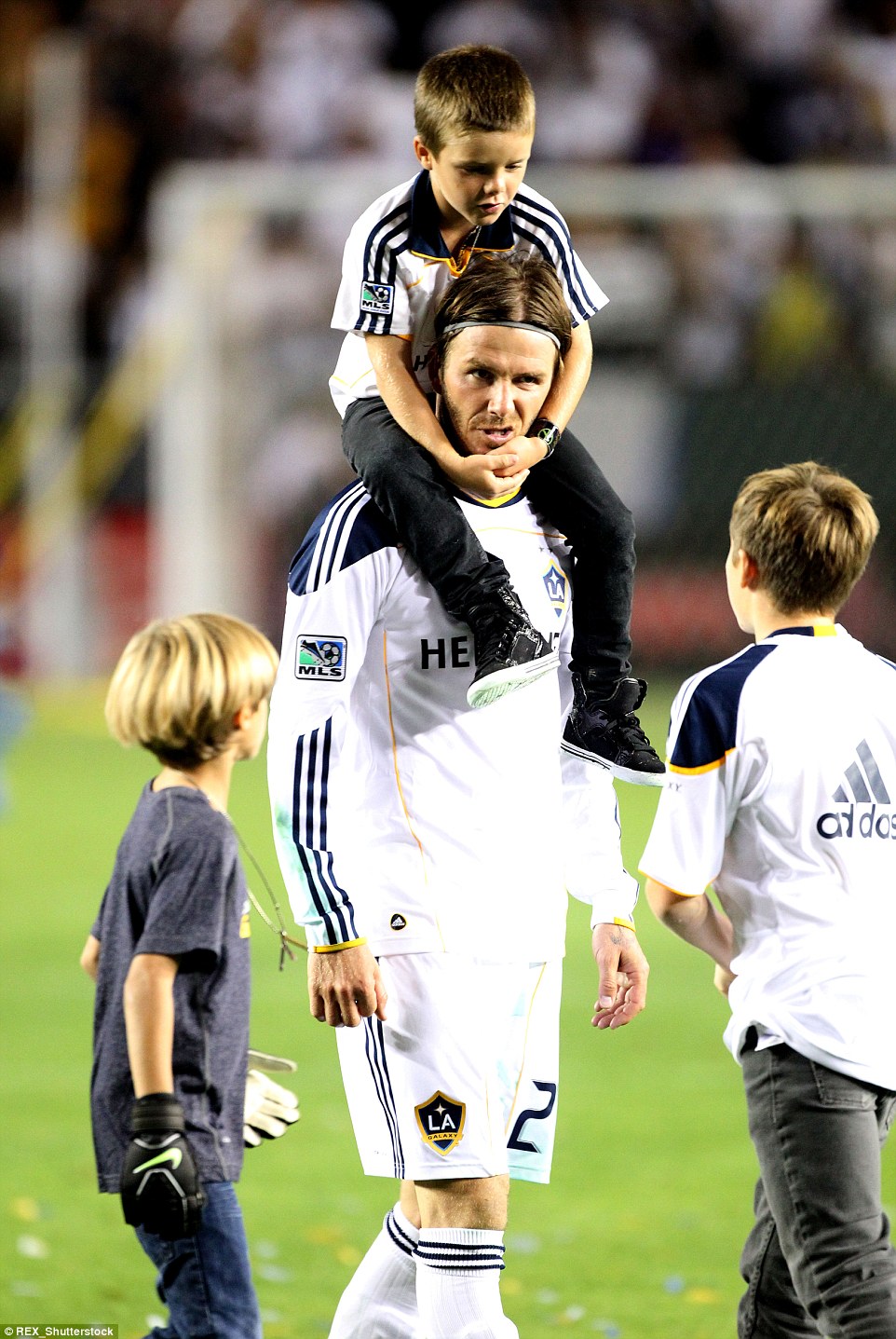 During his football career David often brought his sons onto the pitch after his matches