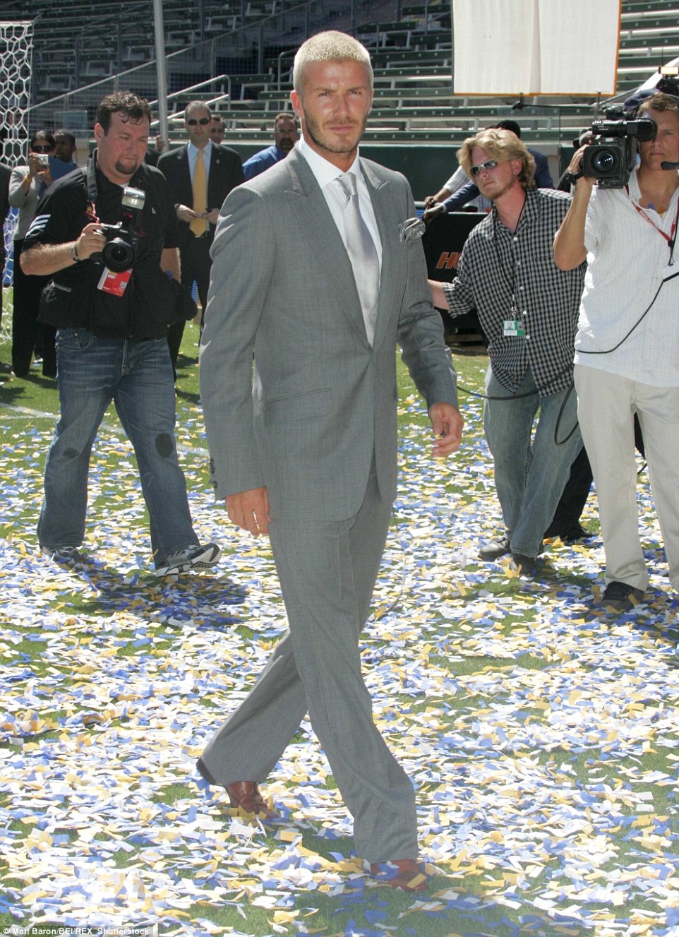 Beckham became the LA Galaxy captain immediately upon joining the team in a landmark move for football in the United States