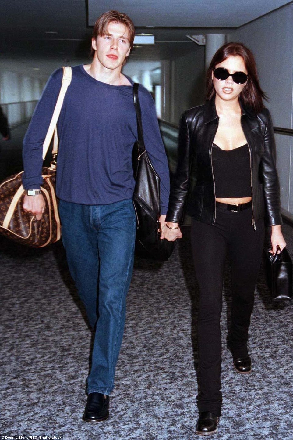 Beckham's relationship with Spice Girls singer Victoria Adams began in 1997, shortly after he saw her in a music video