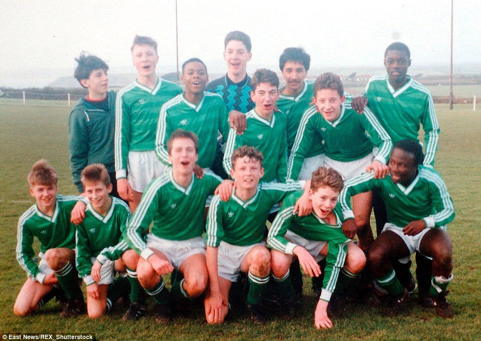 Beckham (pictured in 1989, front left) played for Waltham Forest District before signing as a youth player with Man United