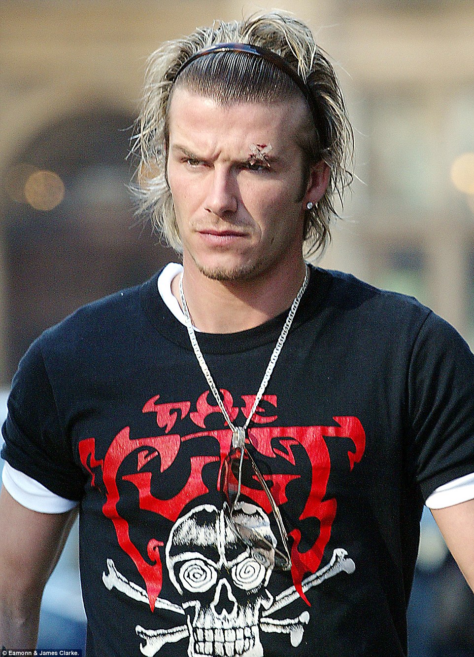 Beckham's working relationship with Sir Alex Ferguson nosedived after a boot kicked by Ferguson during a furious dressing room rant hit Beckham in the eye, leaving a gash that required stitches