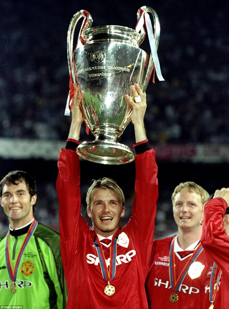 Beckham bounced back from his World Cup disappointment by winning the Champions League with Man United in 1999