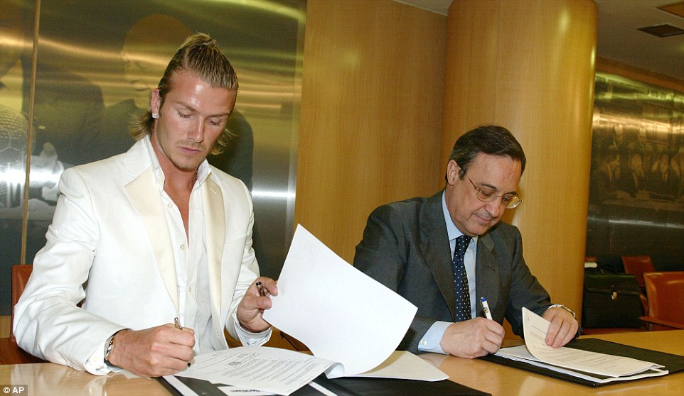 Months later, Beckham signed for Spanish giants Real Madrid in a £25 million deal as part of the club's galacticos policy