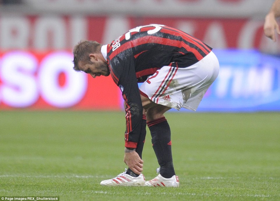 During a game against Chievo Verona on March 14, 2010, Beckham suffered a torn left Achilles tendon