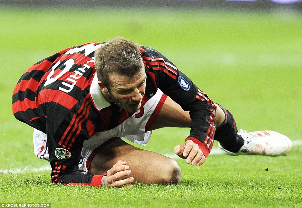The painful injury took Beckham out of action for five months and resulted in him missing the World Cup in South Africa