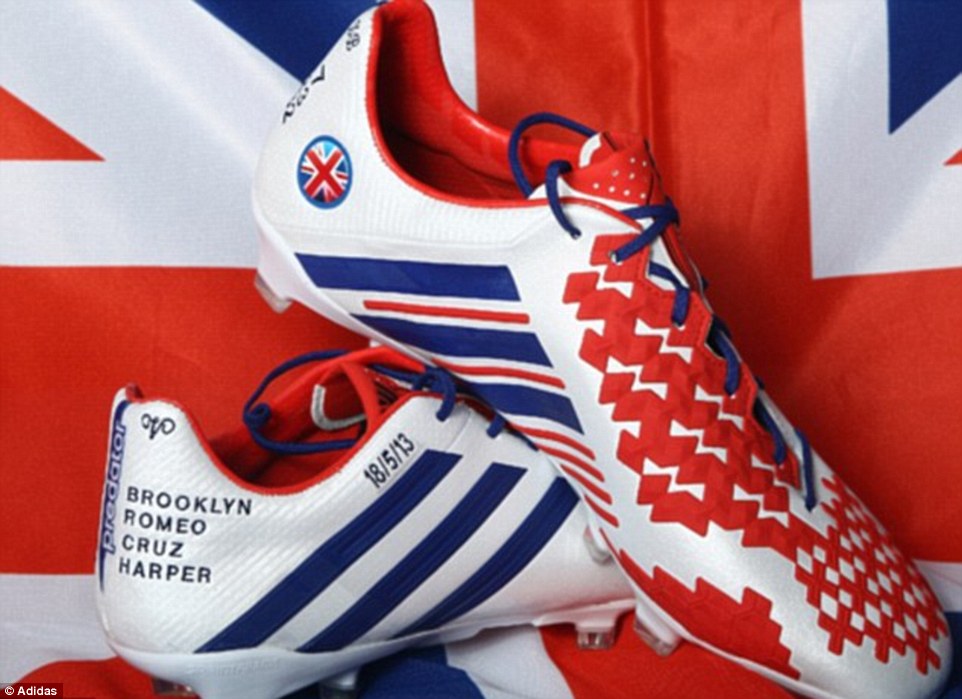 Beckham wore customised boots, which featured the name of his children and his shirt numbers, for the clash against Brest