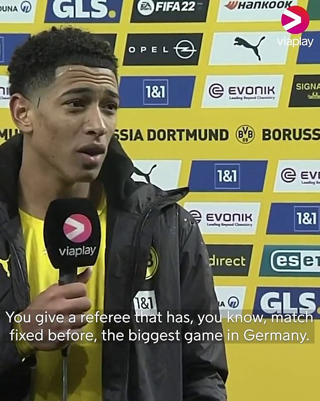 Bellingham je udario u Zwayer dok je igrao za Borussiju Dortmund nakon gubitka od Bayerna iz Münchena