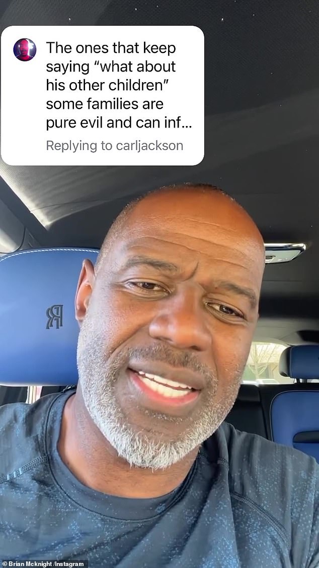 U travnju 2024. Brian McKnight suočio se s internetskom povratnom reakcijom nakon što je svoju biološku djecu nazvao