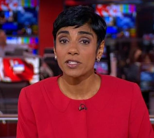 Voditeljica BBC News Reeta Chakrabarti dobila je povećanje u regiji od 55 000 funti do 274.999 funti, prema najnovijim godišnjim podacima