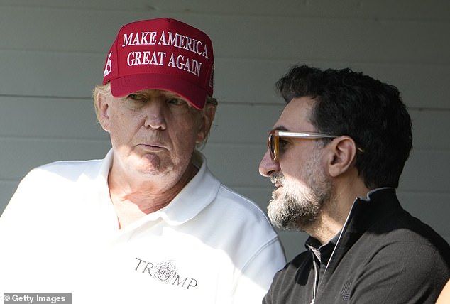 Trump with Yasir Al Rumayyan, the Saudi PIF governor and Newcastle chairman who runs LIV Golf