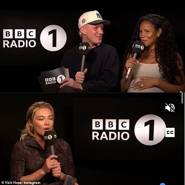 Vick je izazvao glasine da je trudna nakon što se pojavila na udaru dok je ranije ovog tjedna snimala za tisak za BBC Radio 1