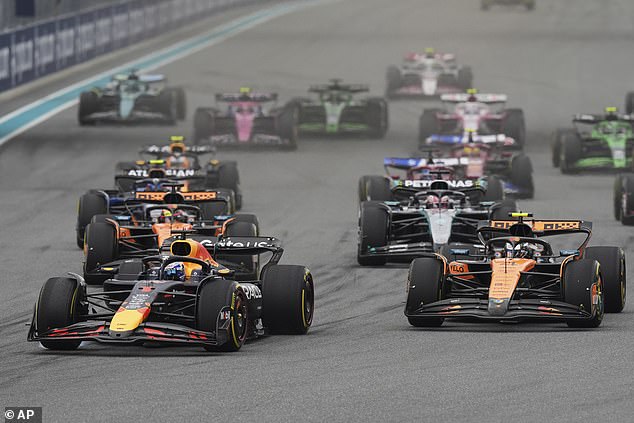 Verstappen se čistim, ali bio je uključen u incident u prvom krugu s Norrisom (desno)