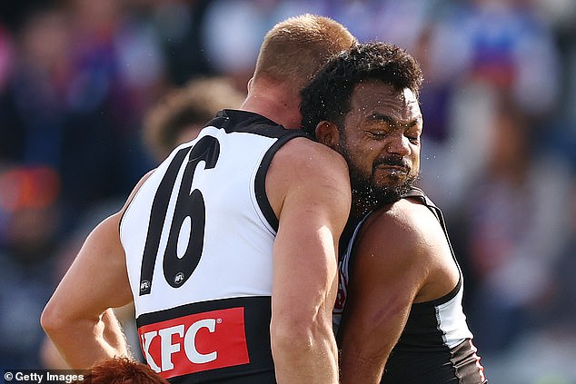 Rioli se zabio u ovom pogotku tijekom strujanja u 90 bodova u Ballaratu - a sada bi mogao biti i u nevolji s AFL -om