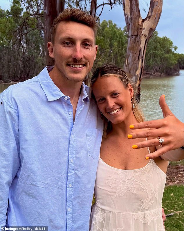 Rioli je prijetio Bailey Dale (na slici, sa svojom zaručnicom Erin Meade) nakon što se par sukobio na terenu tijekom velike pobjede Bulldoga nad Port Adelaideom