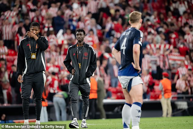 Kone (centre) was part of the travelling squad for the Europa League semi-final first leg in Bilbao