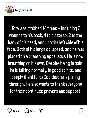 Lanezov tim objavio je ažuriranje na 11,3 milijuna sljedbenika Instagrama zabavljača u ponedjeljak