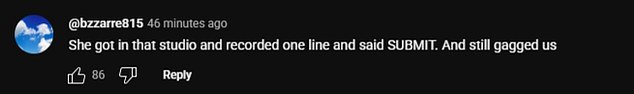 Jedna je upisala: 'Ušla je u taj studio i snimila jednu liniju i rekla podnesak. I još uvijek nas je zagrlila '