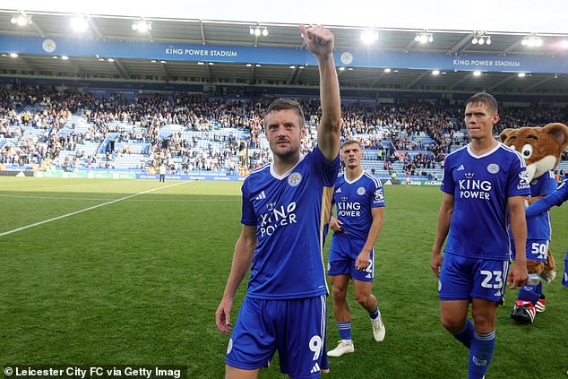 After scoring at home against Bristol City Vardy ran the length of the pitch to celebrate in front of some vocal fans