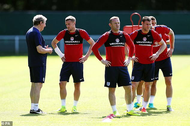 Once with the Three Lions though he made his way straight for the seniors like Rooney, James Milner (right) and Joe Hart