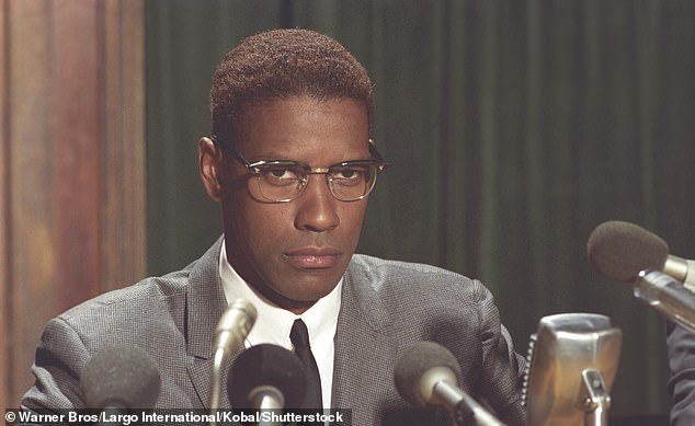 Godine 1992. Denzel je glumio aktivist Malcolm X u trosatnom biografiji, s šiljkom još jednom na čelu