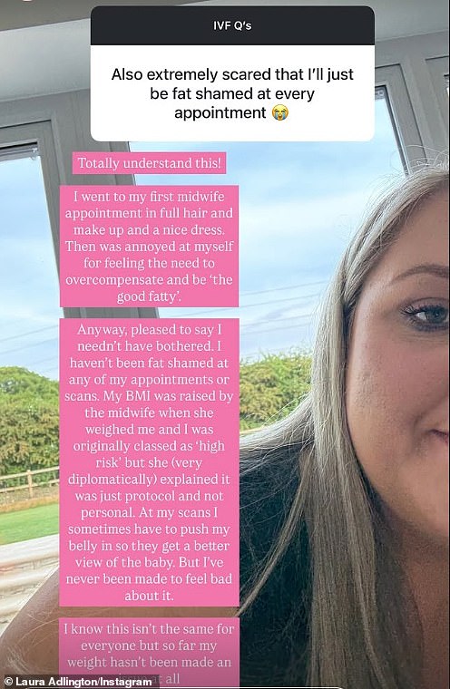 U drugoj priči uvjeravala je obožavatelje da se nikad nije učinila da se osjeća loše zbog svoje težine dok se liječi u klinici Lister