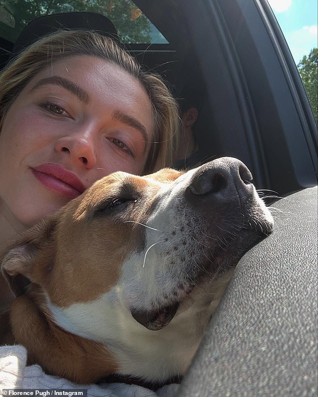 Florence se također mogla vidjeti kako u stražnjem dijelu automobila uvlači svog voljenog kućnog ljubimca pooch Billieja i primi ludost od još jednog slatkog četveronožnog prijatelja u parku