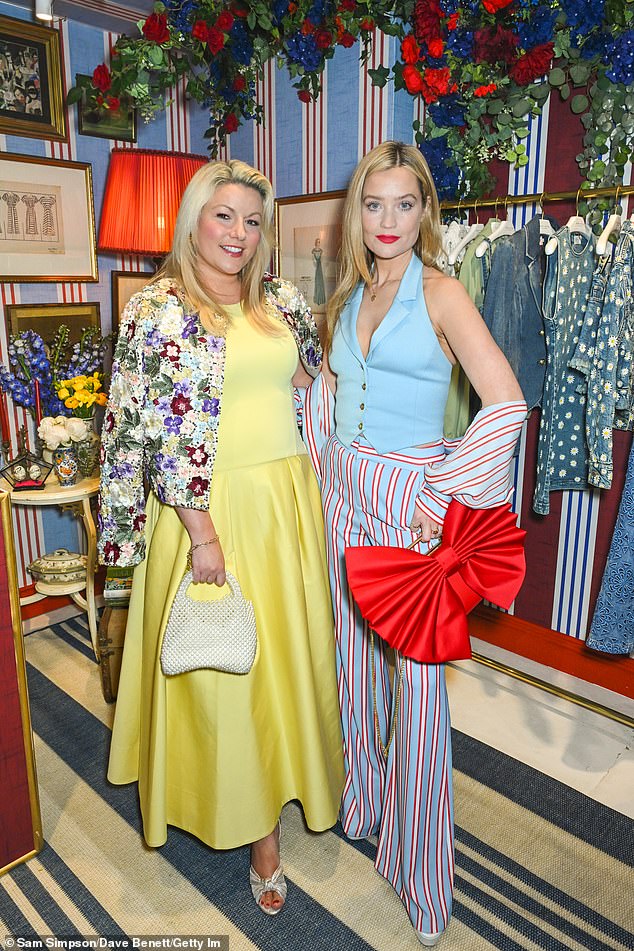 Lauri se pridružila i Natalie Rushdie, 38, koja je nosila dugu, žutu svilenu suknju i podudarala se s podebljanom, cvjetnom jaknom na vrhu