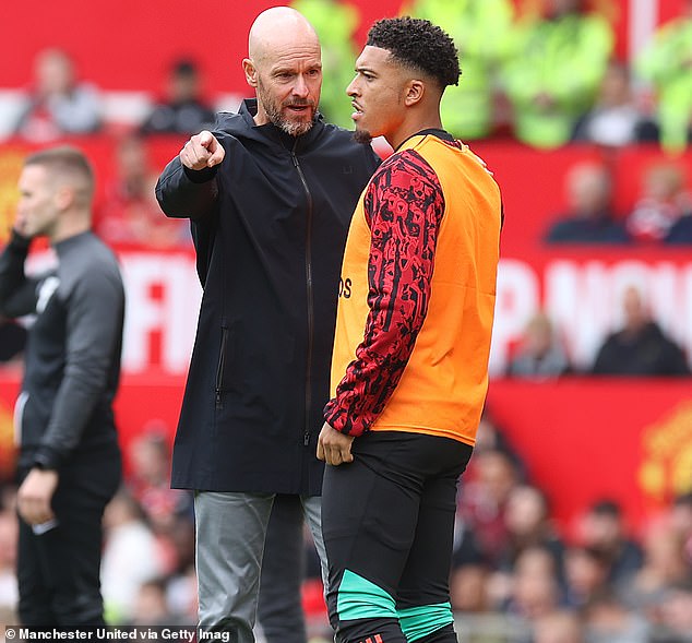 Sancho je u Unitedu bio u naklonosti od javnosti s Erik Ten Hag-om 2023. godine