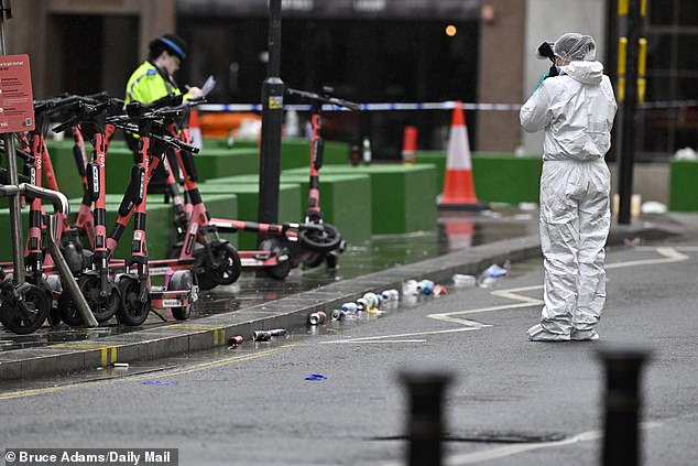 Forensics arrived at the scene of the parade crash on Tuesday morning as investigations continue