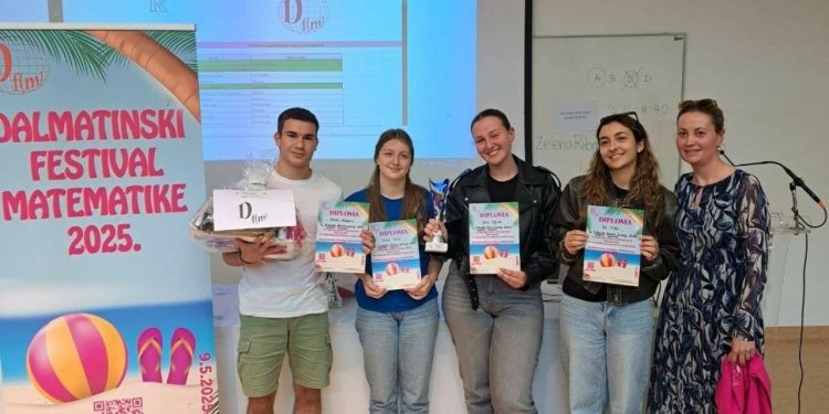 Dalmatinski festival matematike: Ekipa ‘Ruđera’ prva u kategoriji gimnazija