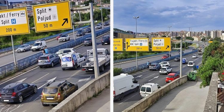 FOTO Velika gužva na ulazu u Split. Dogodila se prometna nesreća, evo kakva je situacija