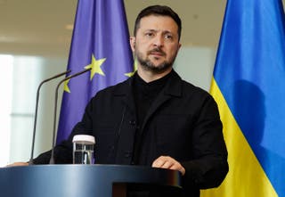 Ukrajinski predsjednik Volodymyr Zelensky održava zajedničku konferenciju za novinare s njemačkom kancelarom u Berlinu