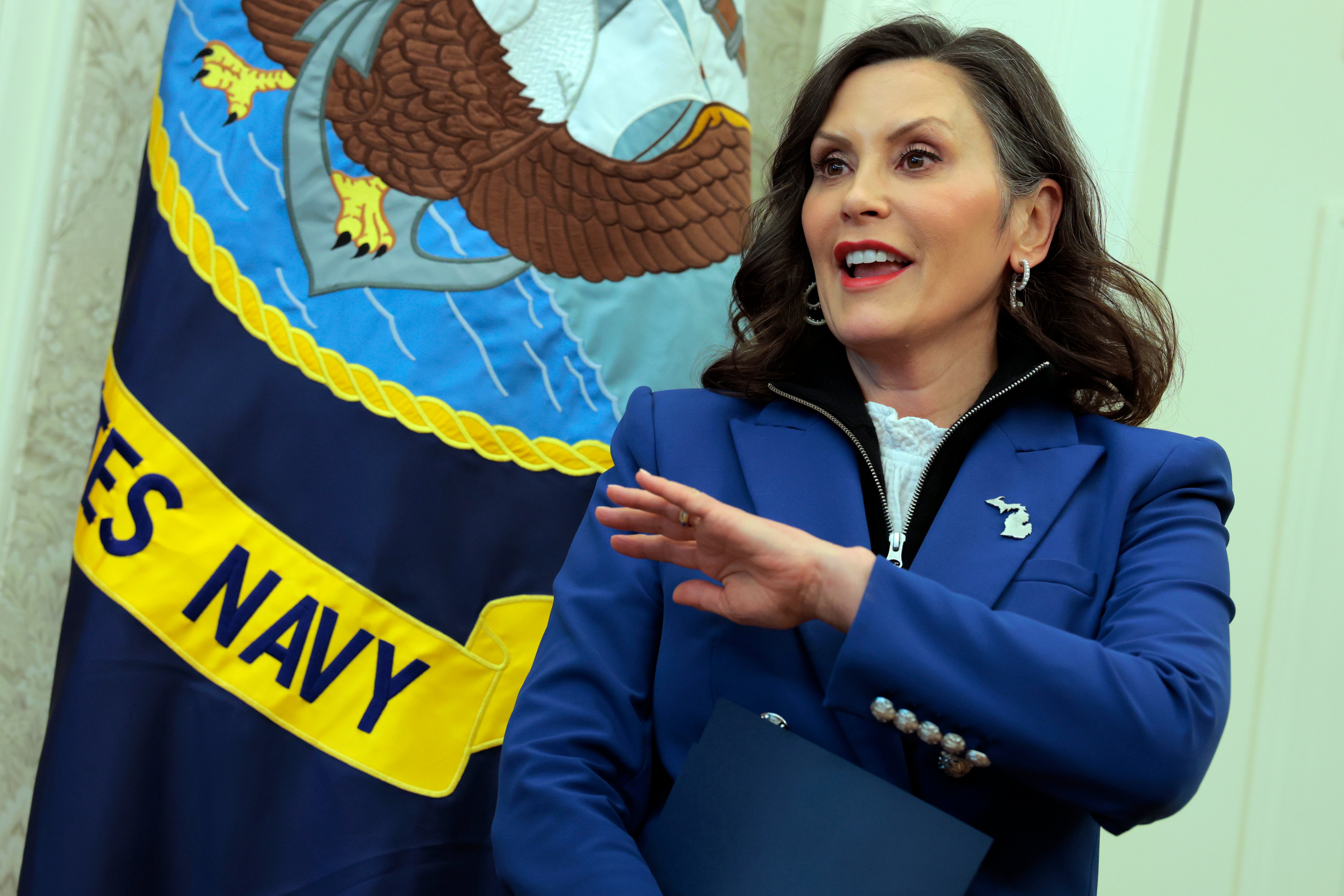 Whitmer je posljednjih tjedana viđen zajedno s predsjednikom u nekoliko navrata - uključujući i jednom u Ovalnom uredu.