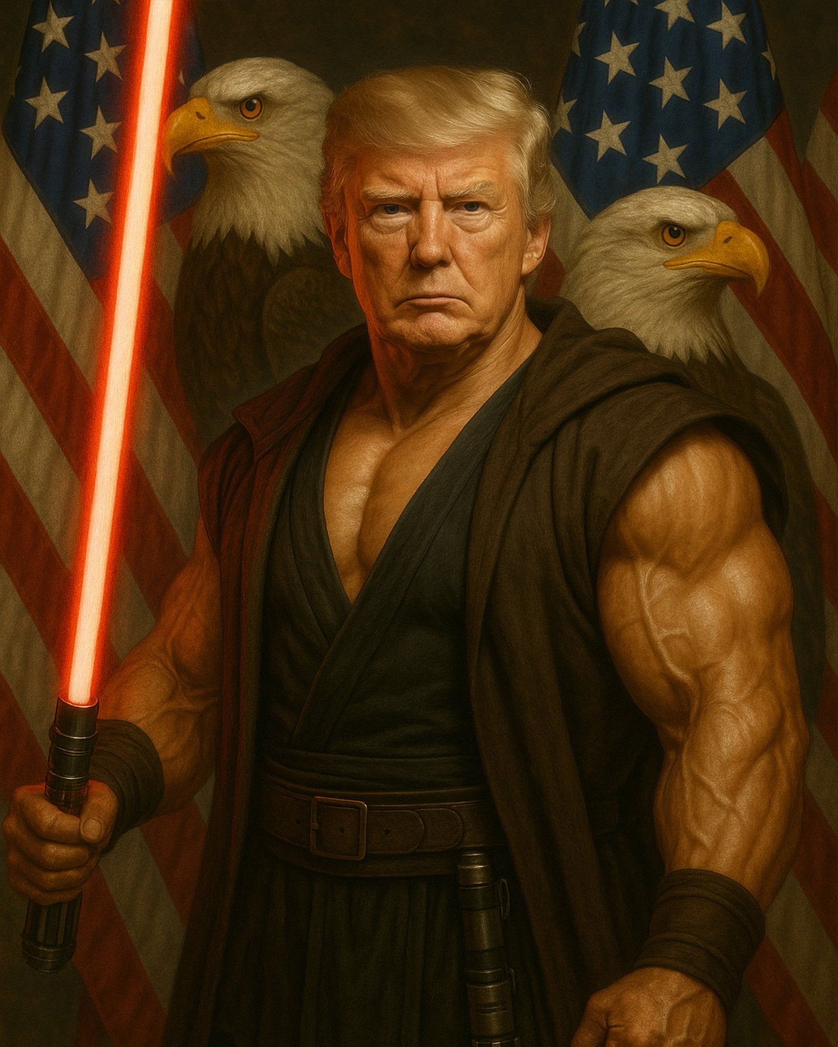 Trump u načinu rada Star Wars - S sabljom od crvenog svjetla, bojom zlobnih sithovih lordova