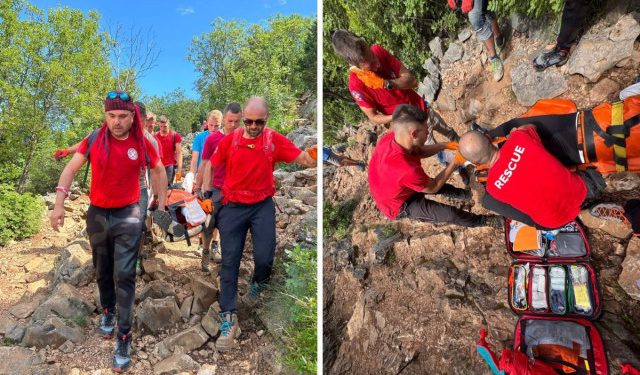 HGSS Čitluk i mladići iz Cenacola spasili ozlijeđenu hodočasnicu na Križevcu