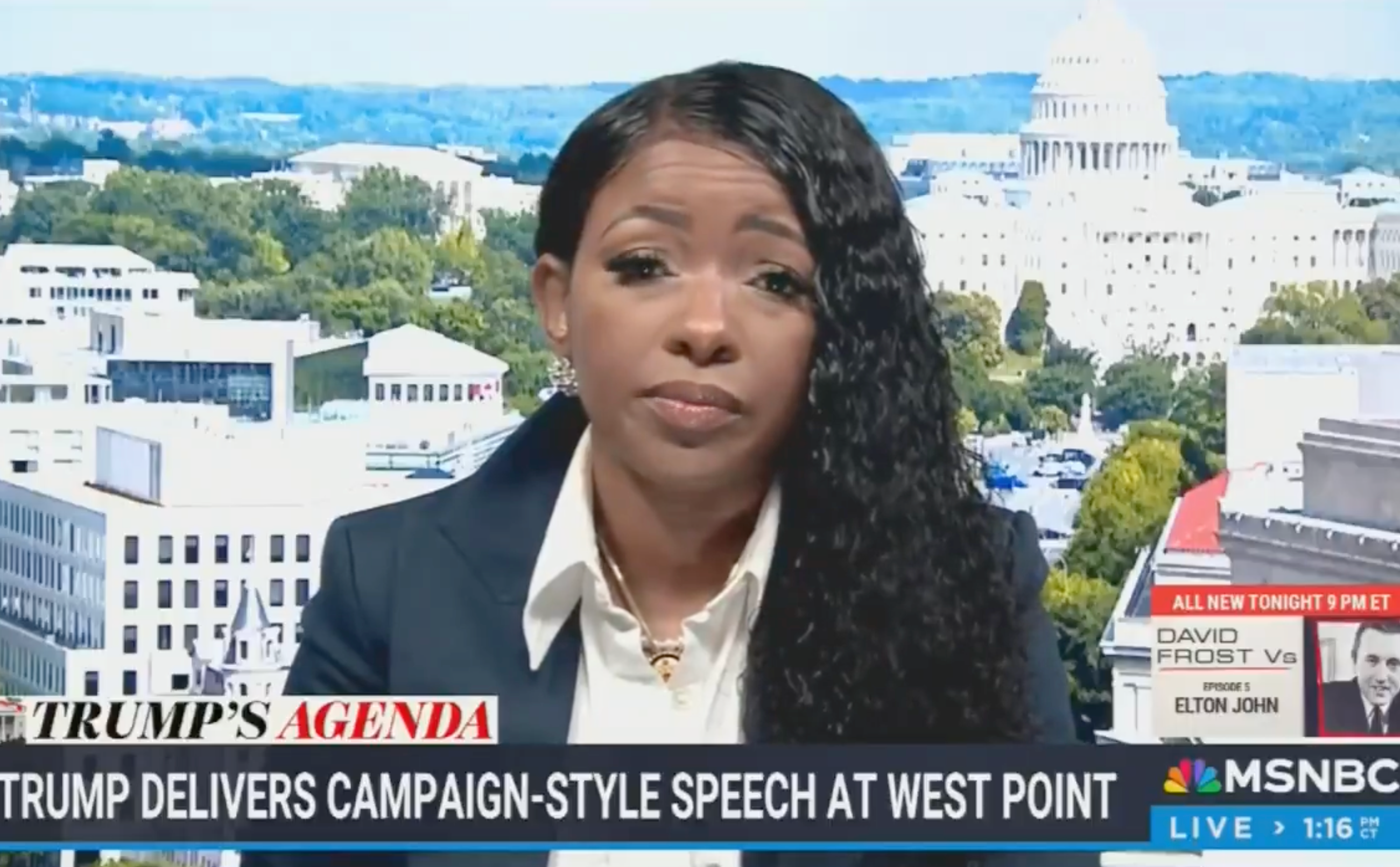 Demokratska rep. Jasmine Crockett intervjuirala na MSNBC u nedjelju, 25. svibnja 2025