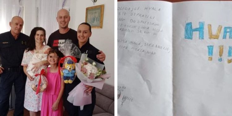 Kaštelanski policajci omogućili trudnici pravovremen dolazak u rodilište, nagrađeni najljepšim poklonom