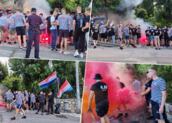 Maturanti Pomorsko-tehničke škole slave kraj škole uz bengalke i pjesmu, posla imali u vatrogasci (FOTO)